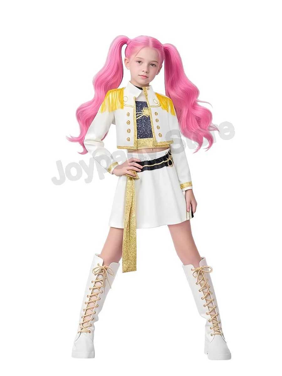 2025 NEW Kpop Demon Hunter Anime Movie Kids Cosplay Rumi Zoey Mira 3D Print Costume Suit Clothes KPop Rumi Zoey Cosplay Outfit W251107