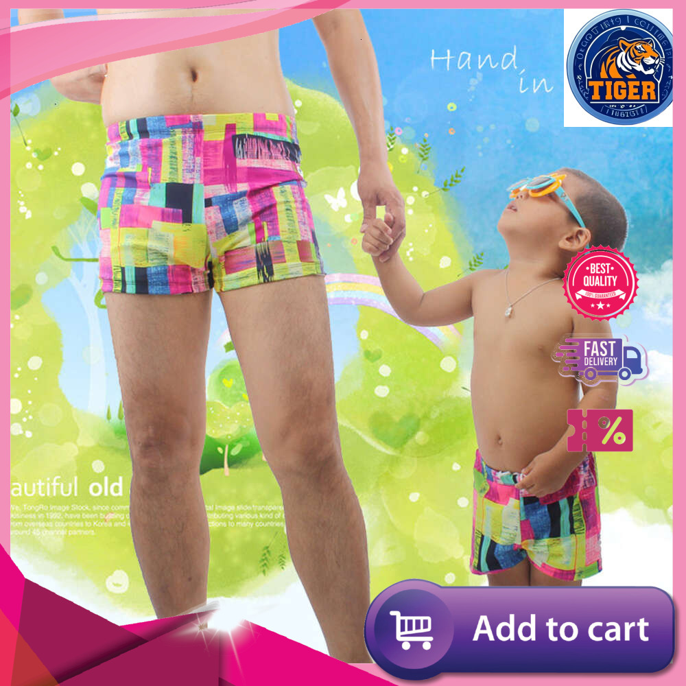 Ddmytiger Ddmytiger Men S Parent Child Boys Swimming Pants Adults And Children Flat Angle Shorts Quick Drying Swimsuits Dad Hot Spring H