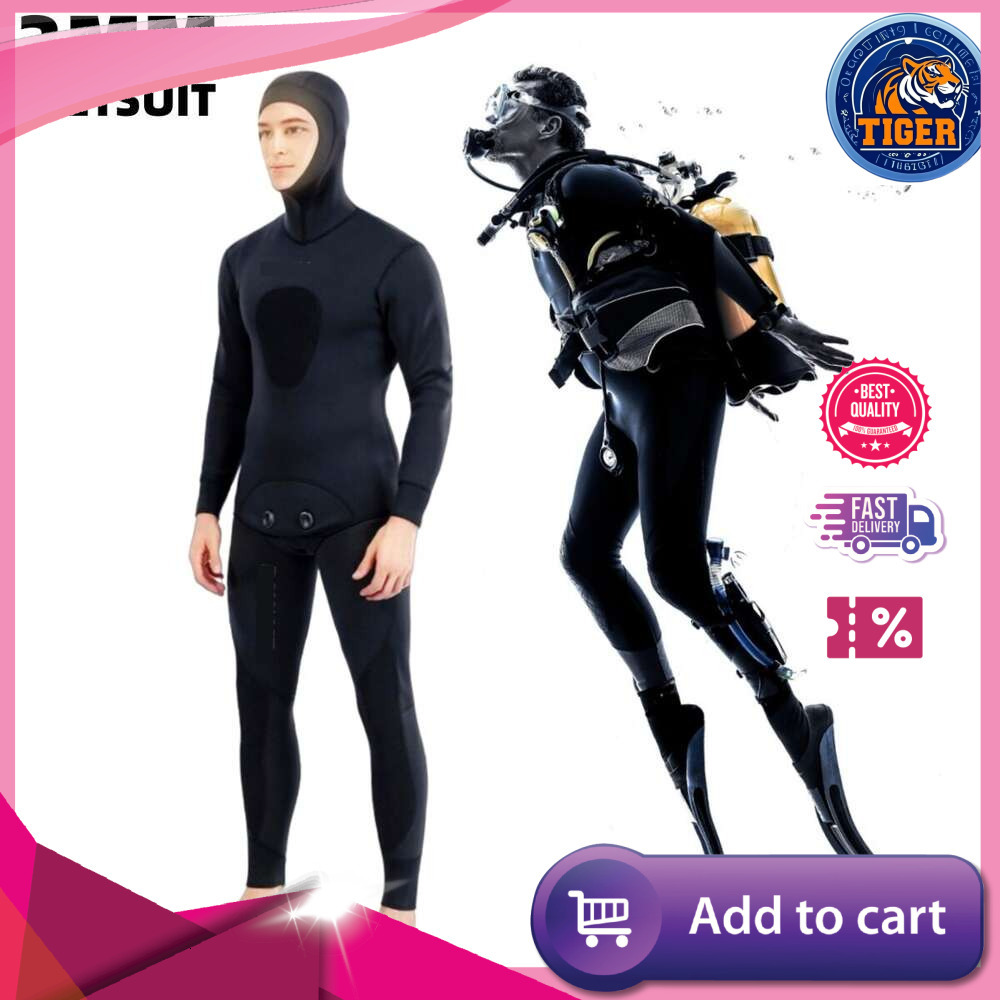 Ddmytiger Wetsuit Mm Camouflage Long Sleeve Fission Hooded Pieces Of Neoprene Submersible For Men Keep Warm Scuba Diving Suit Swimwear H