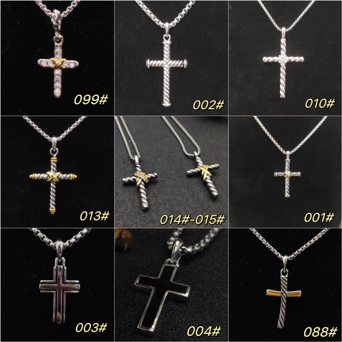 Dy Davidly Yurmamly Mens Necklace Designer Davidly Yurmanly Jewelry Necklace Item Jinggong 20 Cross Series Necklace with Multiple Specifications to Choose From