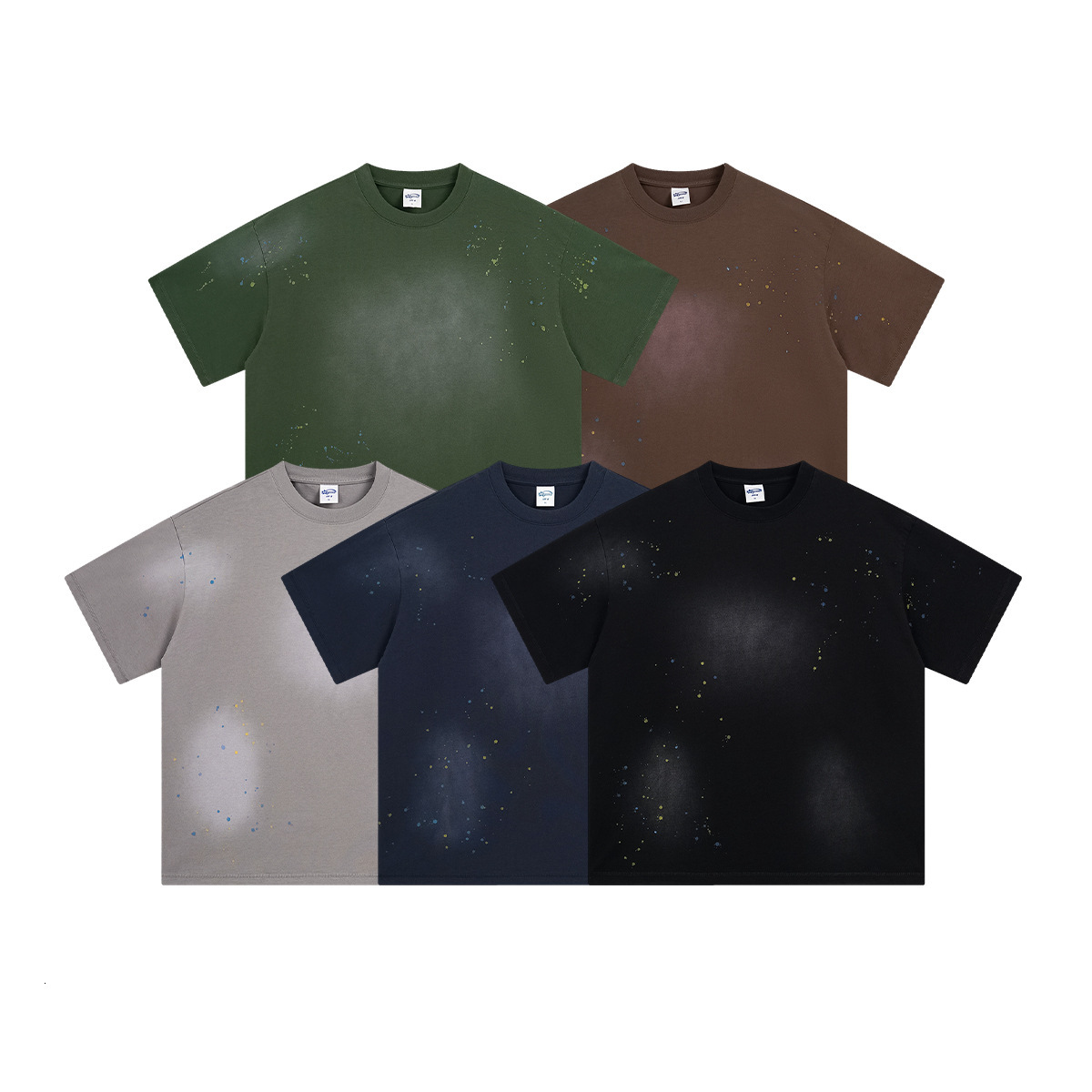 Chain | 2025 Summer Trendy Brand Wash Water Men's Wear Short Sleeve Spray Horse Willow Splash Ink Splashing Personalized T-shirt