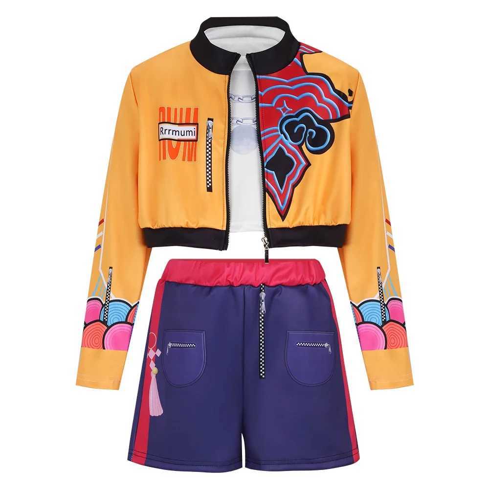 Kids Kpop Demon Hunters Rumi Zoey Mira Cosplay Huntrix Costume For Girls Clothes Group Idol Roleplay Halloween Carnival Suit W251107