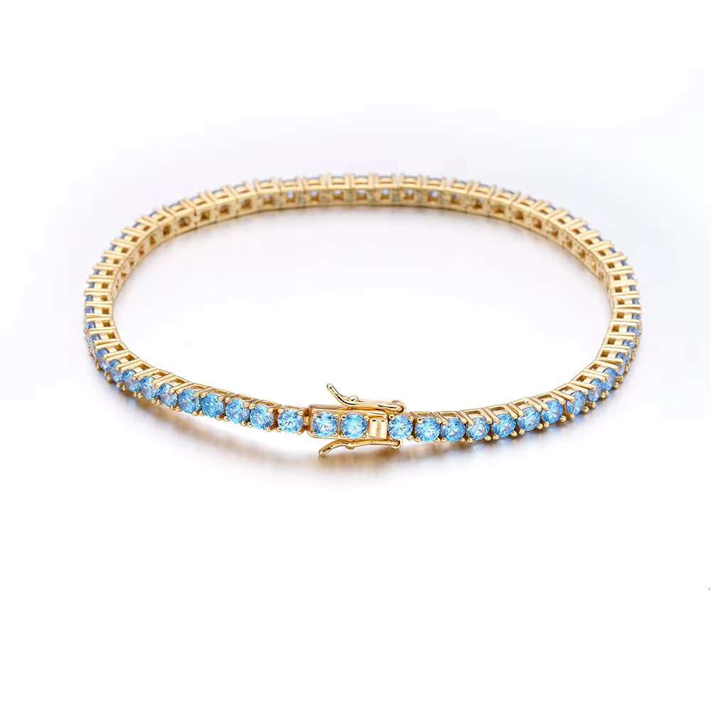 Wholesale Jewelry Iced Out Bling VVS Moissanite Diamonds 14K Gold Plated 3MM Tennis Bracelets Chain