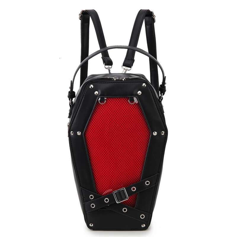 Helloween Goth Coffin Women Backpack Dark Punk Ita Crossblsy Bags For Girls Student Clear Window Black Shoulder Bag Female Purse