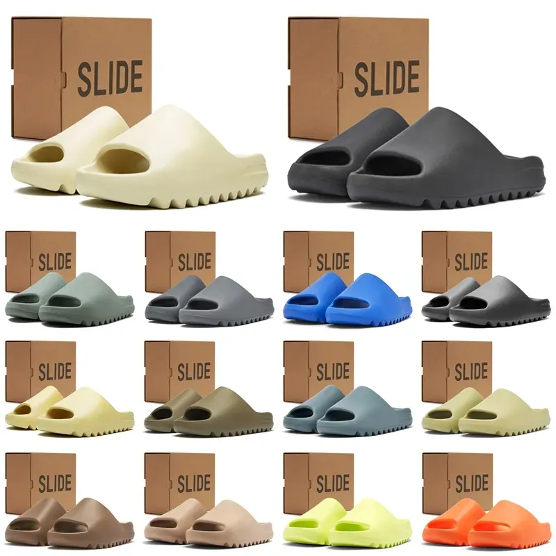 Free shipping with box daily outfit men slippers designer slides sandals black Grey Brown Beige sliders summer beach slipper outdoor sandal shoes size 36-48