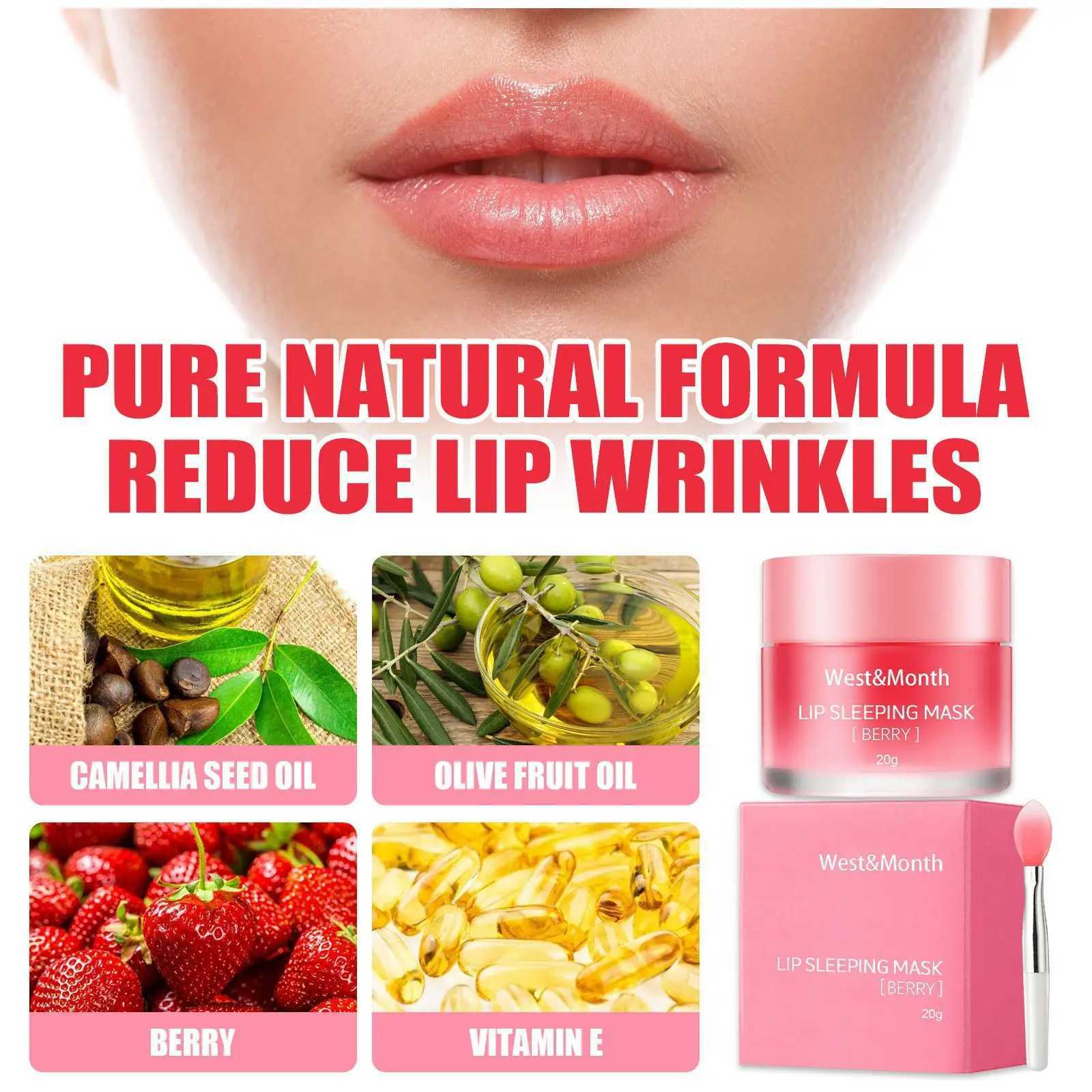 Berry lipstick sleep facial mask night sleep maintenance moisturizing fade lip line nourishing lipstick skin care Korean cosmetics W250407