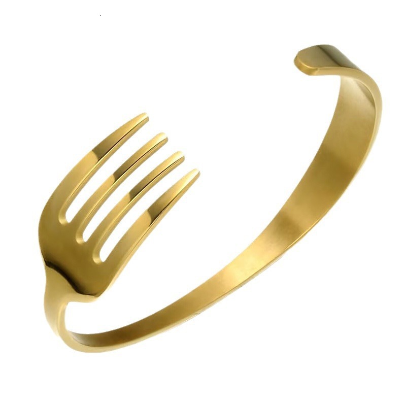 Top Source New Fashionable C-shaped Open Fork Bracelet for Men Women, Simple and Versatile Jewelry