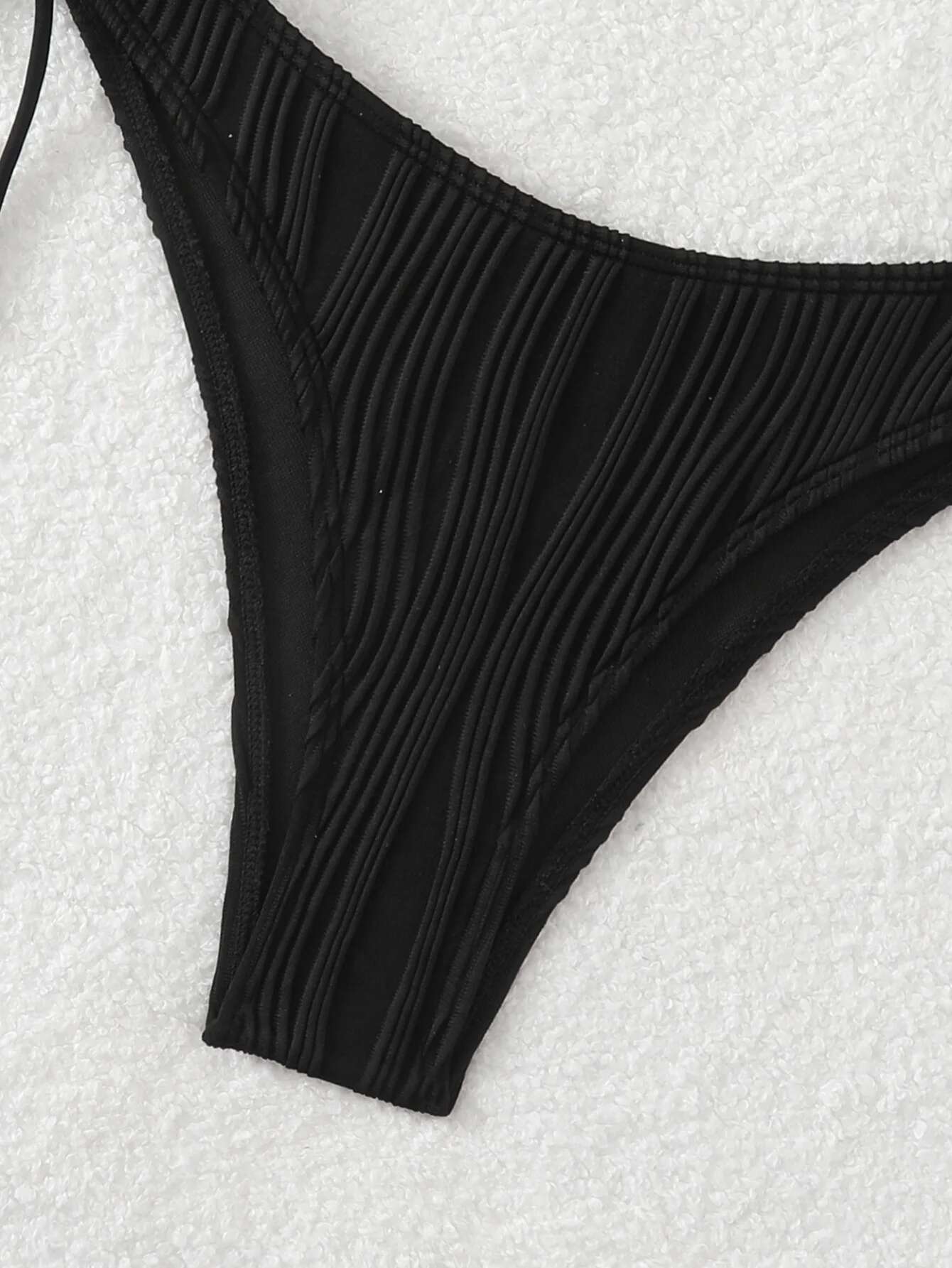 Dongdumaoyi Sexy Bandeau Bikini Women Metal Ring Ornament Push Up Swimsuit Brazilian Beach Bathing Suit Drawstring Side Thong Swimwear