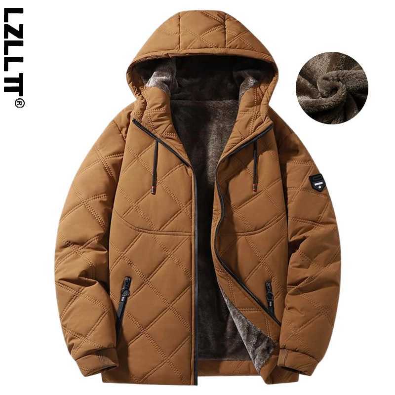 Winter Man Fleece Outdoor Casual Jacket Man Hooded Outwear Warm Jacket Man Multi Pocket Thicken Jacket Male Run Work Safari CoatT251107