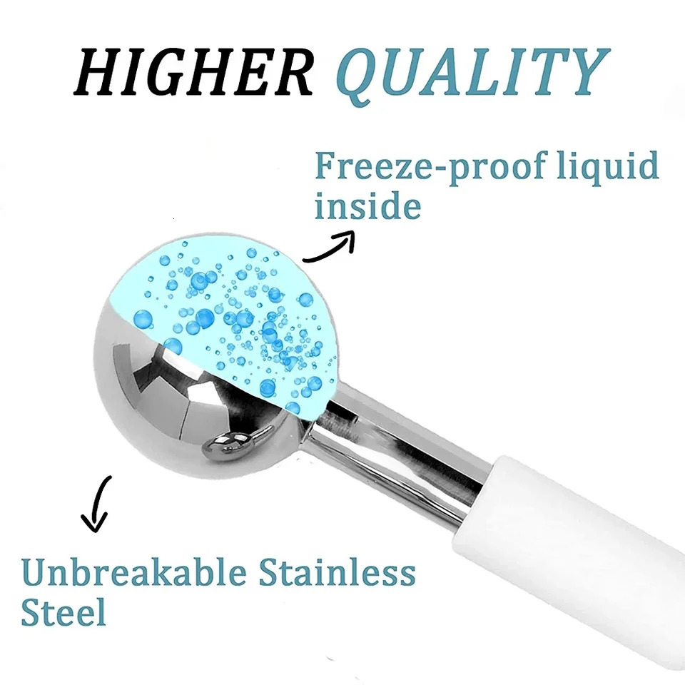 Mini 2pcs Ice Globes Stainless Steel Cryo Sticks for Face Eye Cold Roller Cooling Globe for Puffiness Wrinkle Dark Circle 250328