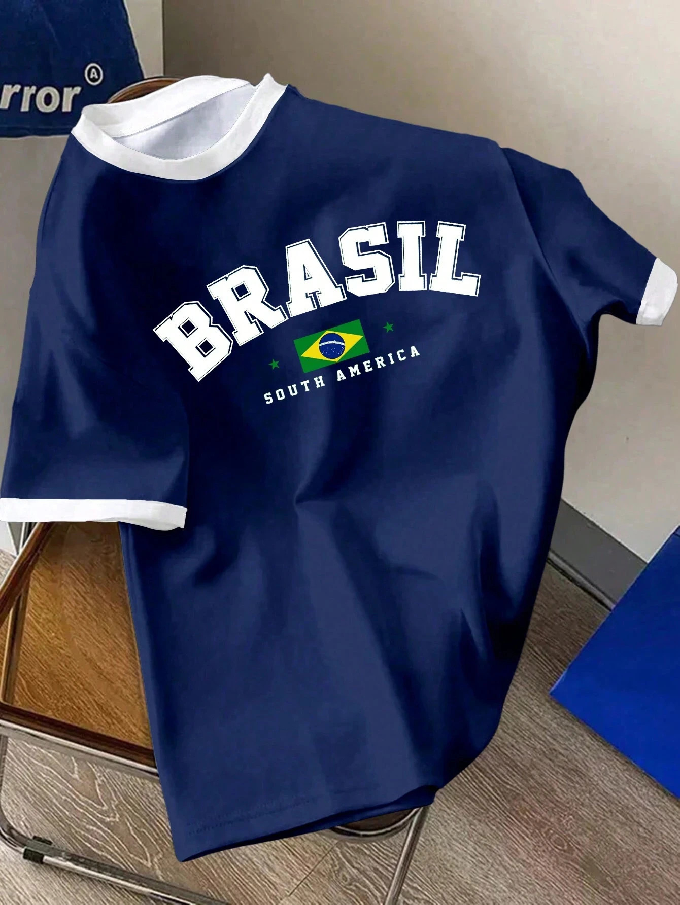 Casual Minimalist Brazilian Graphic Comparison Decoration Round Neck Short Sleeve Loose Oversized Tshirt Womens Summer Top 250407