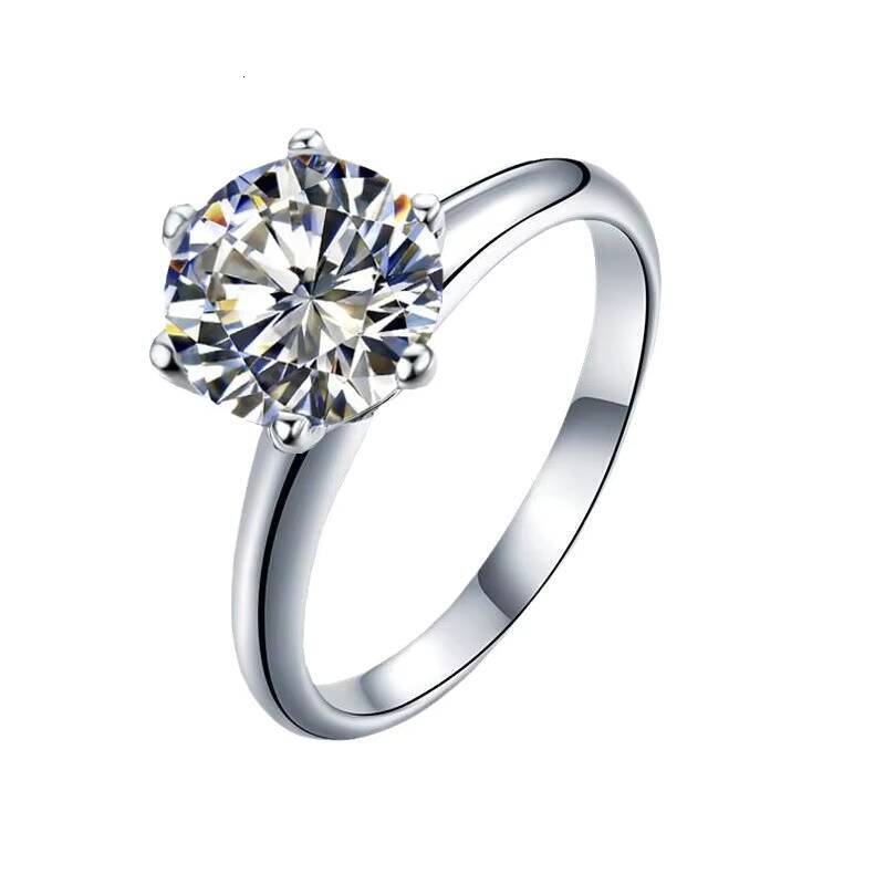 Big Size Round Cut 5CT Moissanite Ring GRA Certified D VVS 3EX Moissanite Rings S925 Sterling Silver Moissanite Ring