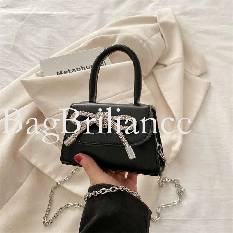 Bow Design Solid Color Mini Shoulder Bag PU Leather Flap Crossbody Bags for Women 2025 Fashion Female Chain Purse and Handbags
