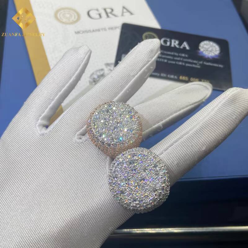 Fashion HipHop Style Moissanite Ring Men VVS Moissanite Ring Jewelry Gift 925 Sterling Silver Moissanite Ring Past Diamond Test