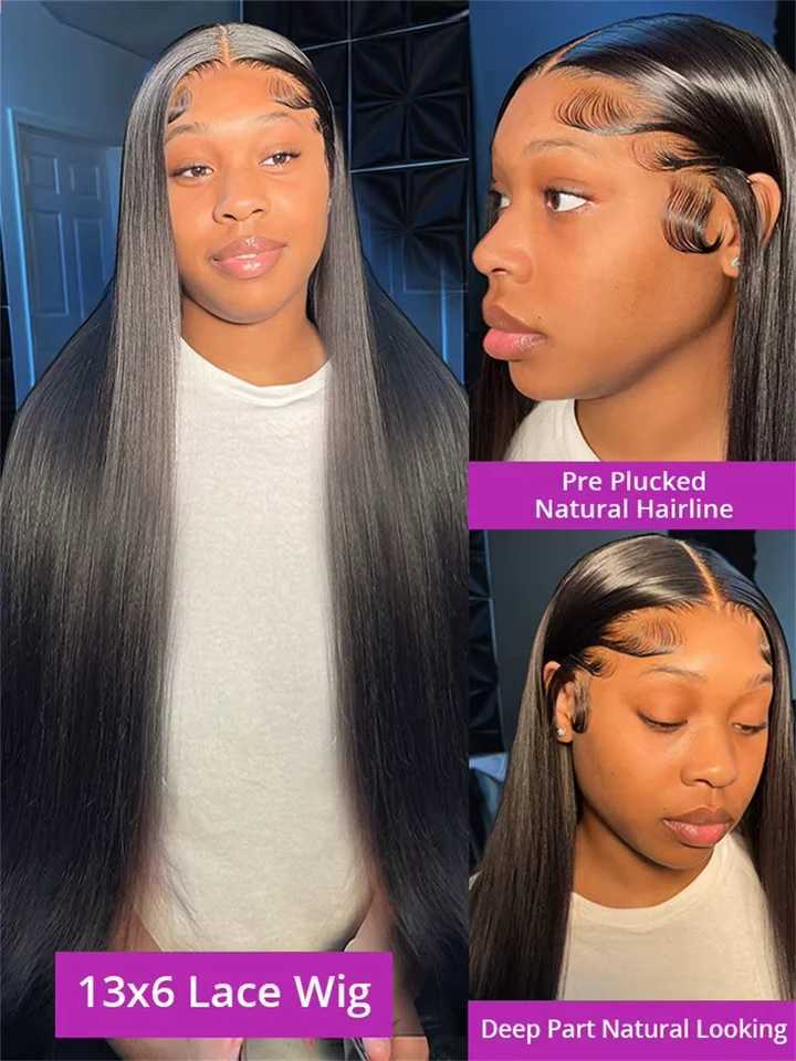 Umi 13x4 HD natural black pre pluck Wig Transparent Lace Frontal bone straight wigs 300 Density 100 Remy Human Hair 1632 Inch W251107