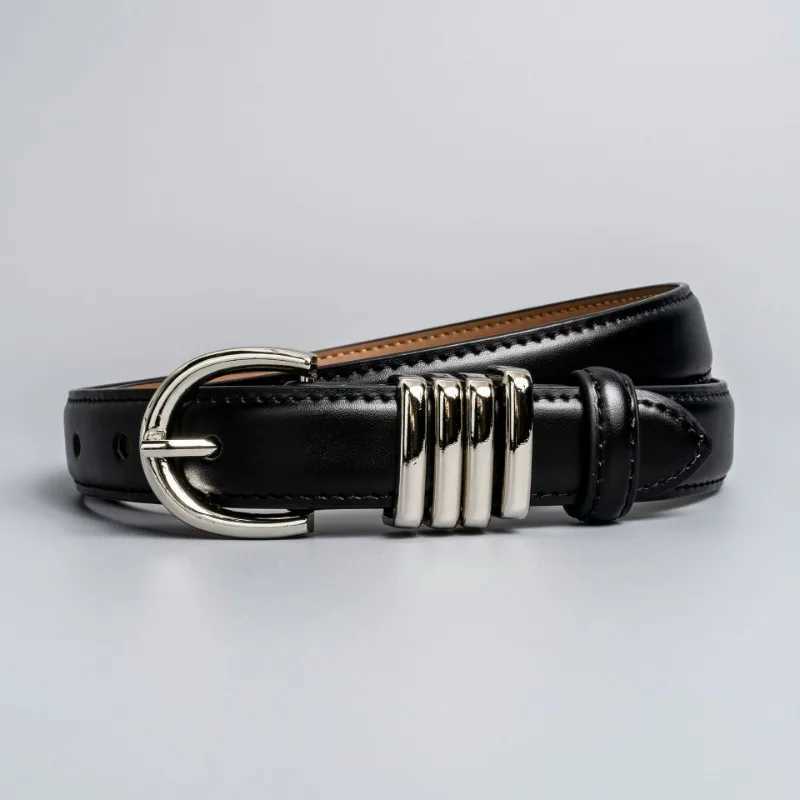 Advanced Simple Bright Belt Womens Alloy Ring Leather Belt Casual Classic Student BeltT251107