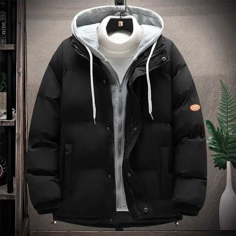 Men Thick Warm Winter Parkas Puffer Jacket Fashion Casual Cotton-padded Outwear Coats Top Man Hooded Jackets Fake Two ClothingT251107