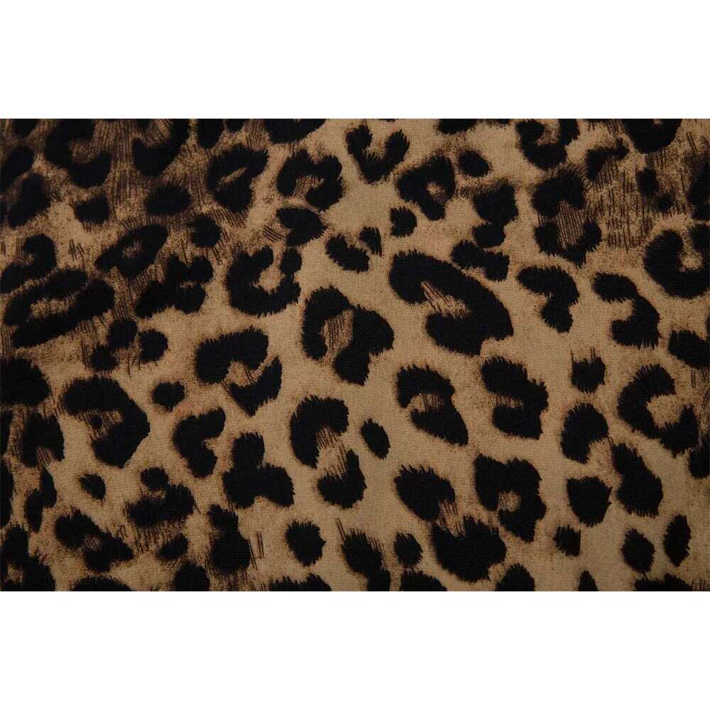 Leopard Print Short Sleeve Cotton Tee Mens Summer High Street Loose Lapel Single Breasted Half-Sleeve Tshirt Men