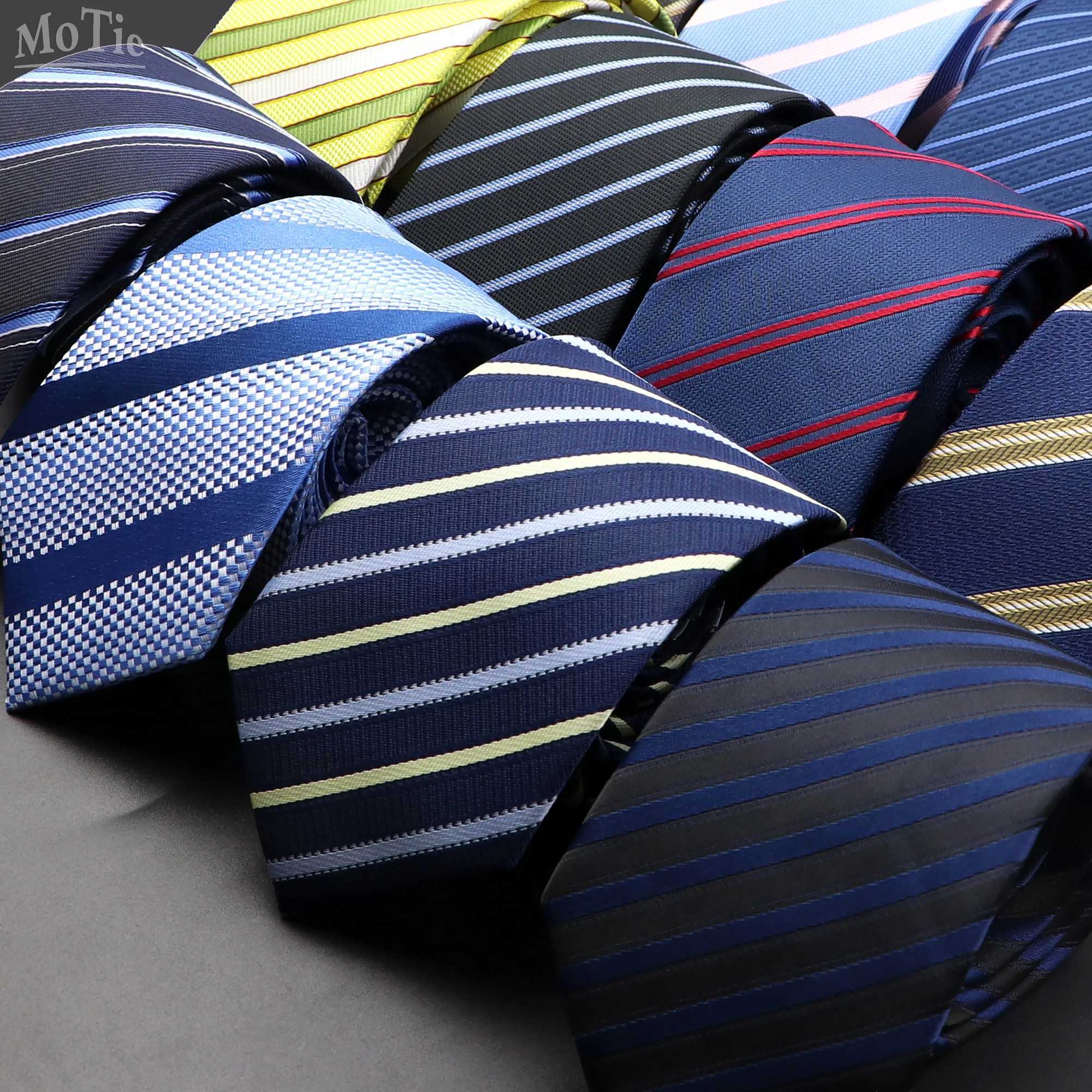 Fashion Mens Classic Stripe Ties Wedding Business Neckties Jacquard Narrow Tie Party Formal Suit Shirt Gravatas Accessory Gift X250407