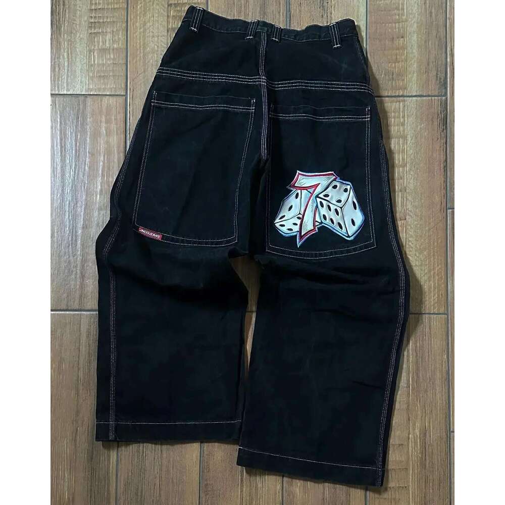 JNCO hip-hop loose jeans men's Gothic high waist wide leg pants streetwear