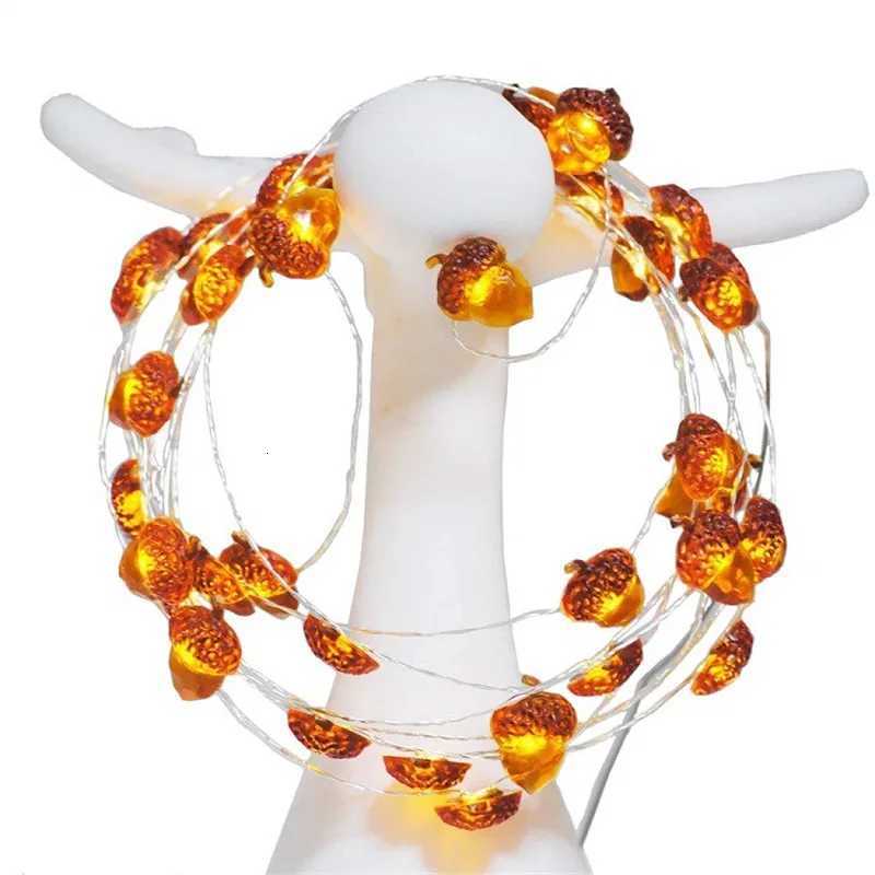 LED String Lights 20 LEDs Acorn Lights Battery Powered Garland Copper Wire Fairy Lights for Thanksgiving Autumn Bedroom Home W251107