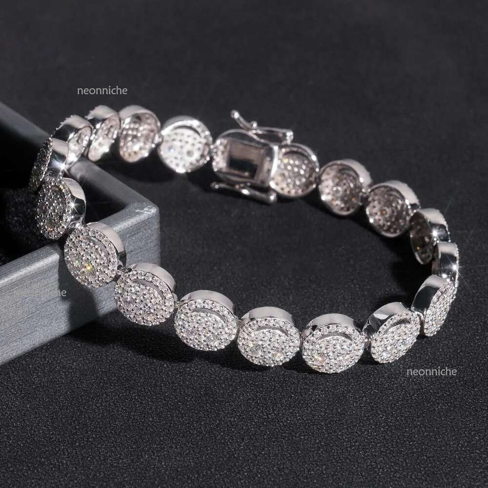 Designer jewelry Design Sterg Sier Bangle Vvs Moissanite Dia Fine Jewelry Smile Tennis Chain Bracelet for Men and Women dnlan