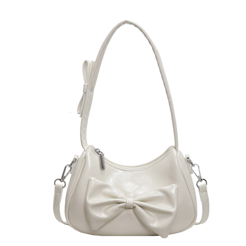 2025S Designer Women S Bag Texture Solid Color Bow Underarm Women S Summer New Item Niche Fashion Design Versatile Crossbody Shoulder Bag