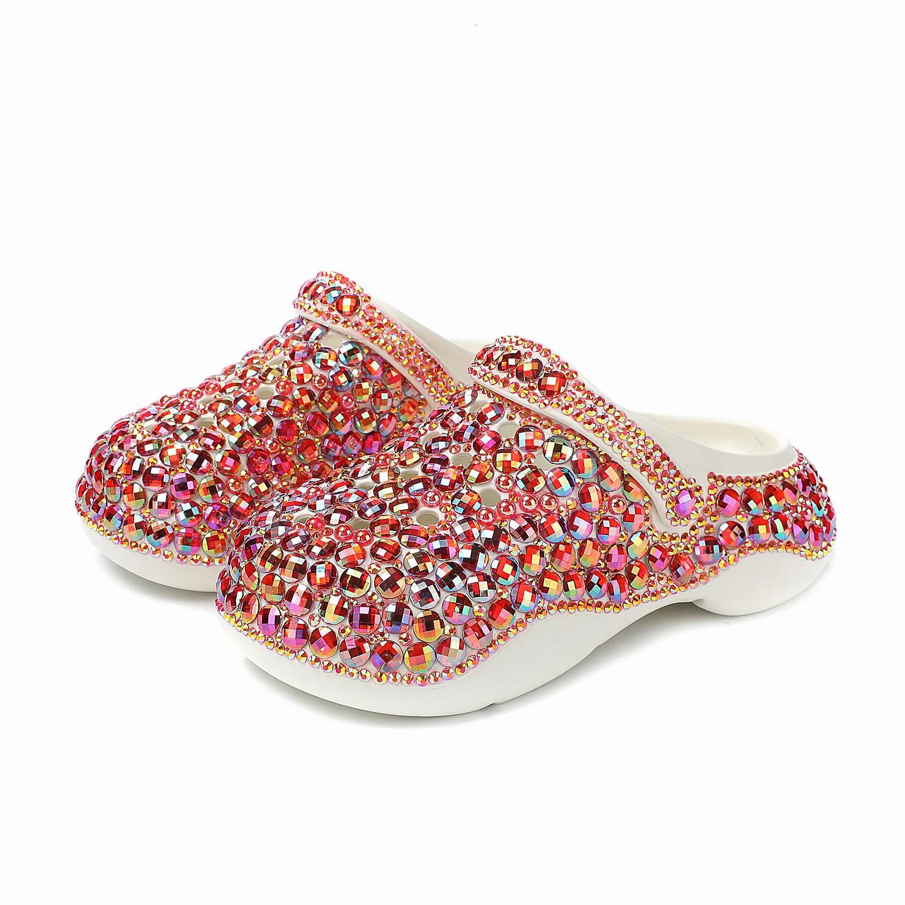 New Summer Fashion Dia-Encrusted Thick-Soled EVA Hole Shoes High-Quality Women's Slippers