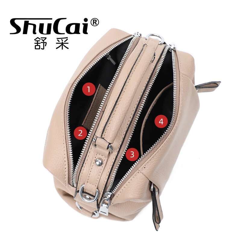 Genuine Leather Handbag Brand Design Elegant Fashion Female High Quality Shoulder Bag Simple Casual Ladies Crossbody Bags Soft
