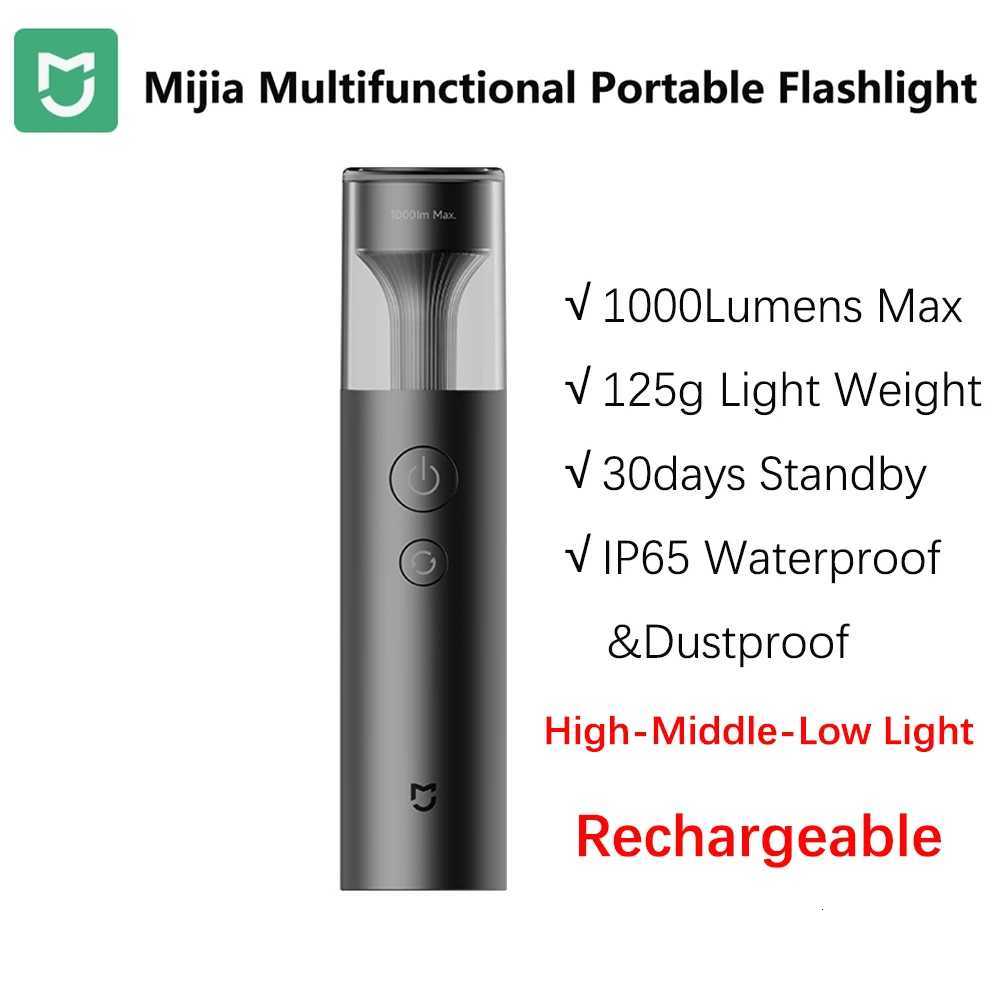 Xiaomi Mijia Flashlight Multi Functional 4in1 Rechargeable 3100mAh 1000 lumen IP65 Waterproof Emergency Light OutdoorW251106