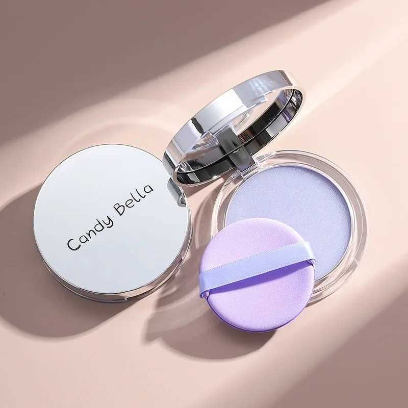 Matte set powder long-lasting oil control purple glitter pressed powder glossy facial powder jelly compact basic makeupXJ250407