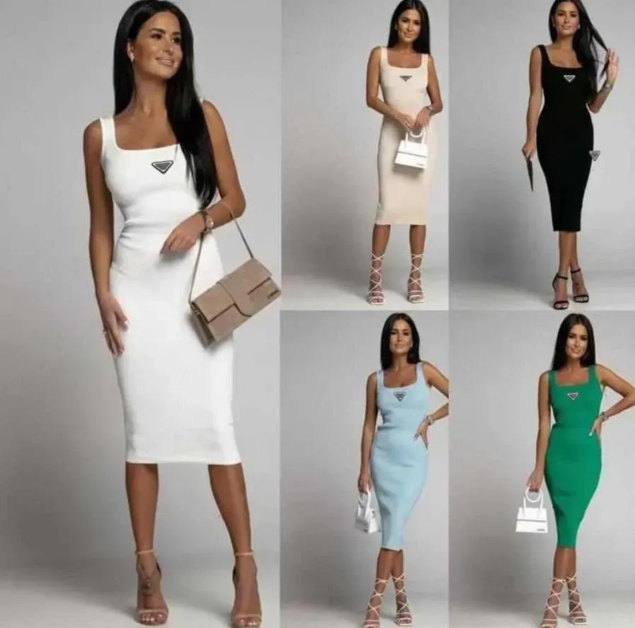 Summer Dress Outwears Womens Casual Dresses Sleeveless Printed Designer Vest Tops Short Tanks Classic Flat Skirts Woman Dress