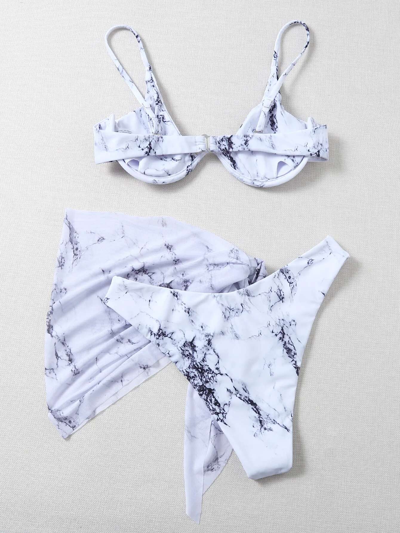 Dongdumaoyi Sexy Marble Print Bikini Women Push Up Bra Underwire Piece Swimsuit Brazilian Beach Bathing Suit Swimwear Swimming Suits