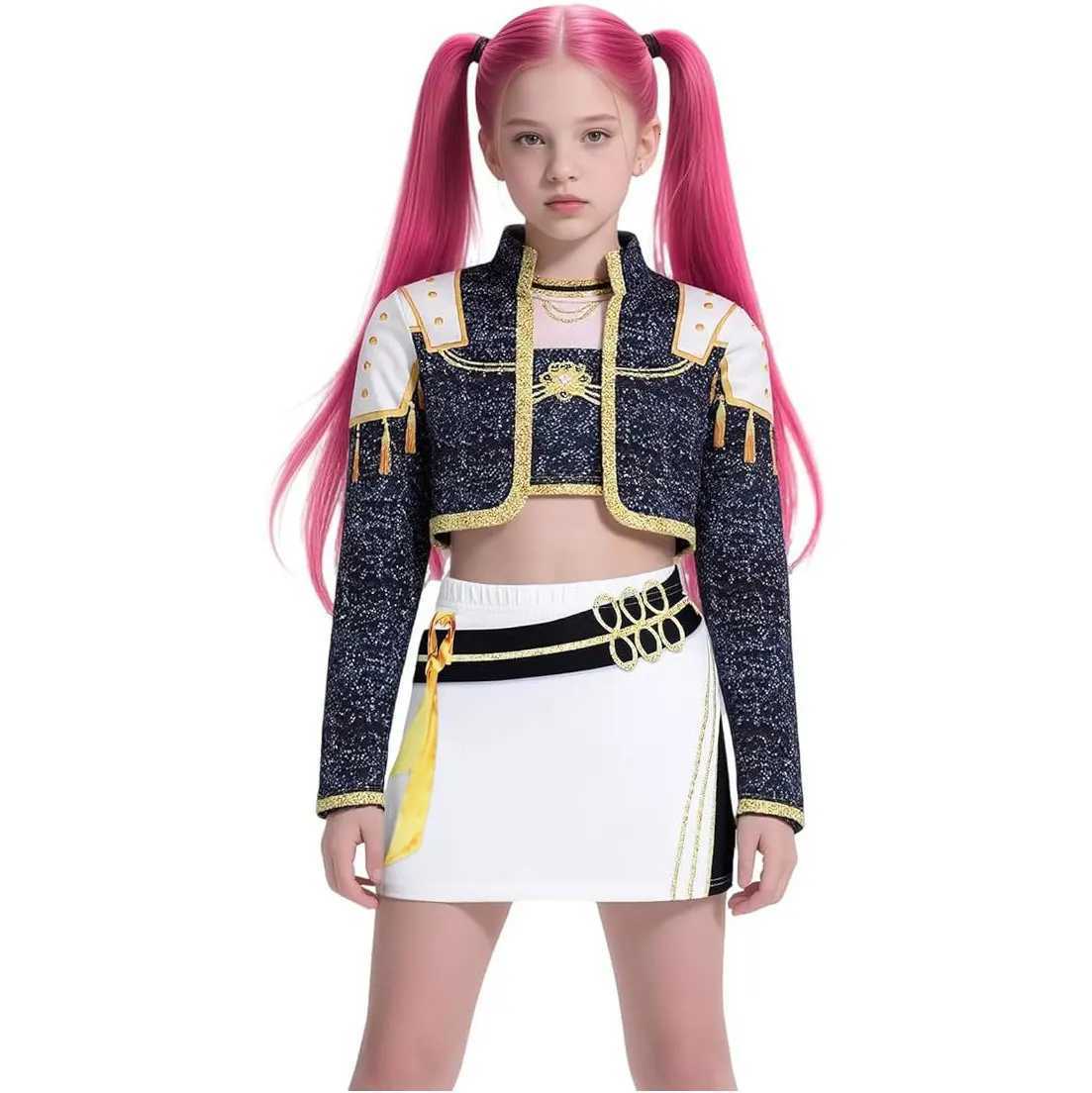 Hot Movie KPop Demon Hunters Costume Girl Cosplay KPop Singers Dance Role Halloween Demon Outfits Top Pants Accessories Set W251107