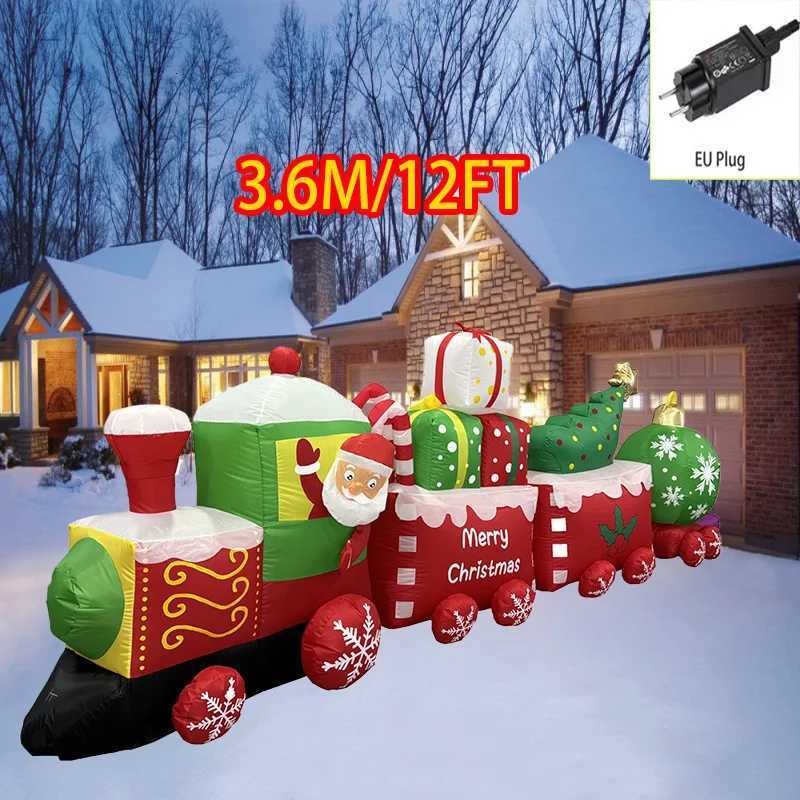 Outdoor Christmas Decorations Inflatable Toys Model Santa Vehicles Built-in LEDs Party New Year Ornament Xmas Garden Decor Props W251107