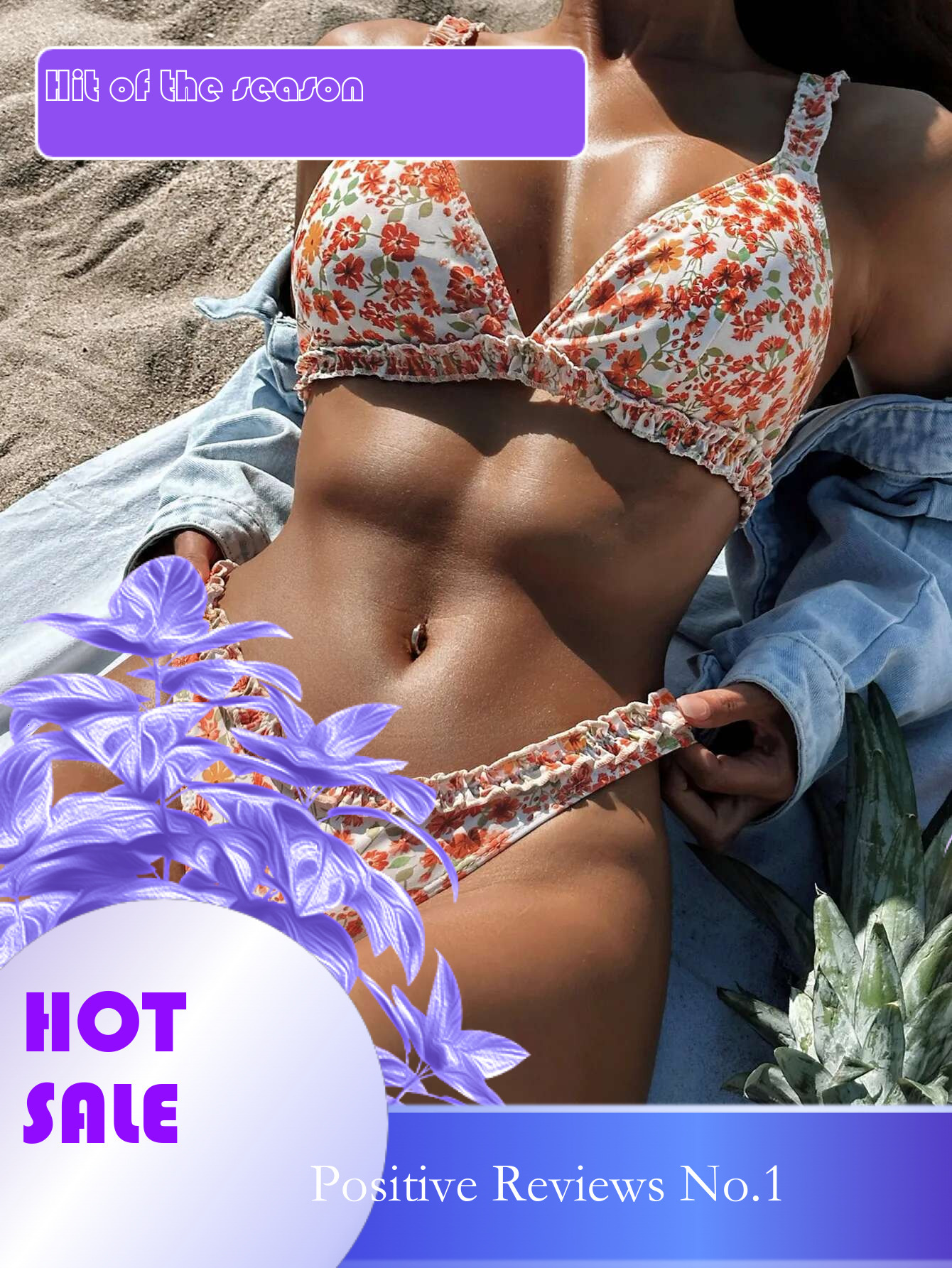 Dongdumaoyi Sexy Micro Bikini Woman Orange Floral Print Ruffles Push Up Swimwear Brazilian Beach Bathing Suit Thong Swimsuit Biquini