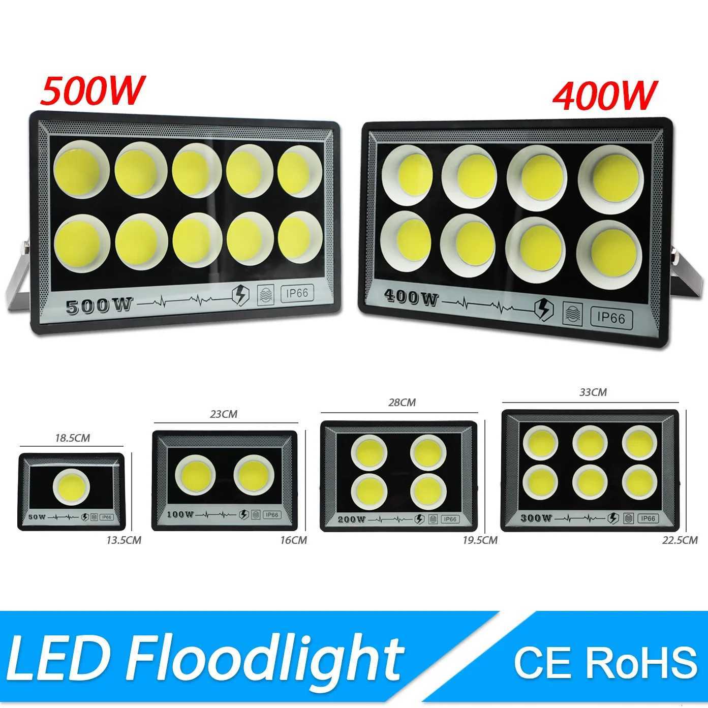 NEW 50/100/200/300/400/500W Led FloodLights AC 175-265V Outdoor Wall Flood lights Spotlight IP66 Waterproof LED Street Lamps HOTW251106