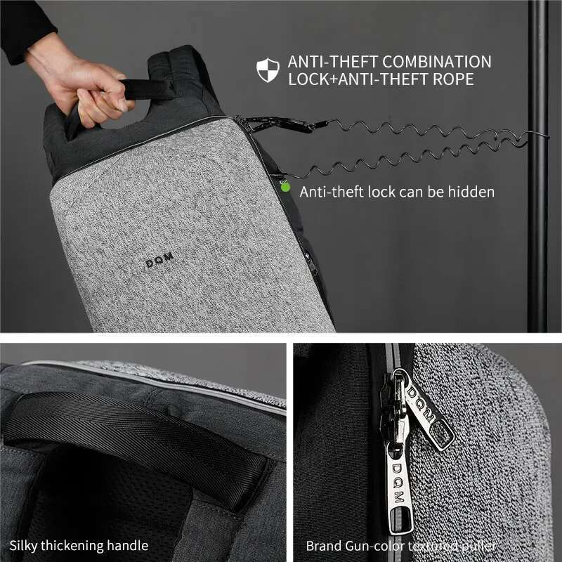 Tigernu Cut Resistant Series USB Charging Anti Theft Backpack For 15.6 Inch Laptop Men Women Waterproof Zipper Backpack