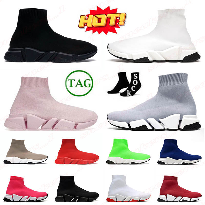 luxury platform sock shoes flat men women speed 2.0 black white pink vintage graffiti sole designer outdoor running shoes aaa+ quality socks trainers walking eur 36-45