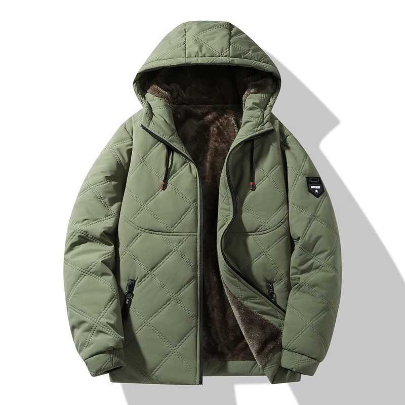 Mens Warm Quilted Jacket - Hooded Soft Fleece Lining Durable Comfortable for Daily Wear Outdoor Winter Casual StyleT251107