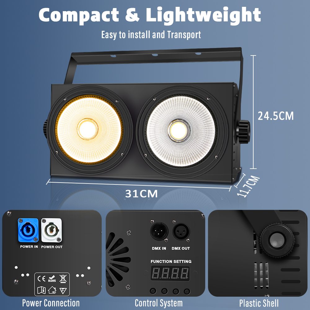 Stock In USA DHL/UPS 200W cob par light led Audience lamp lighting stage performance atmosphere lighting