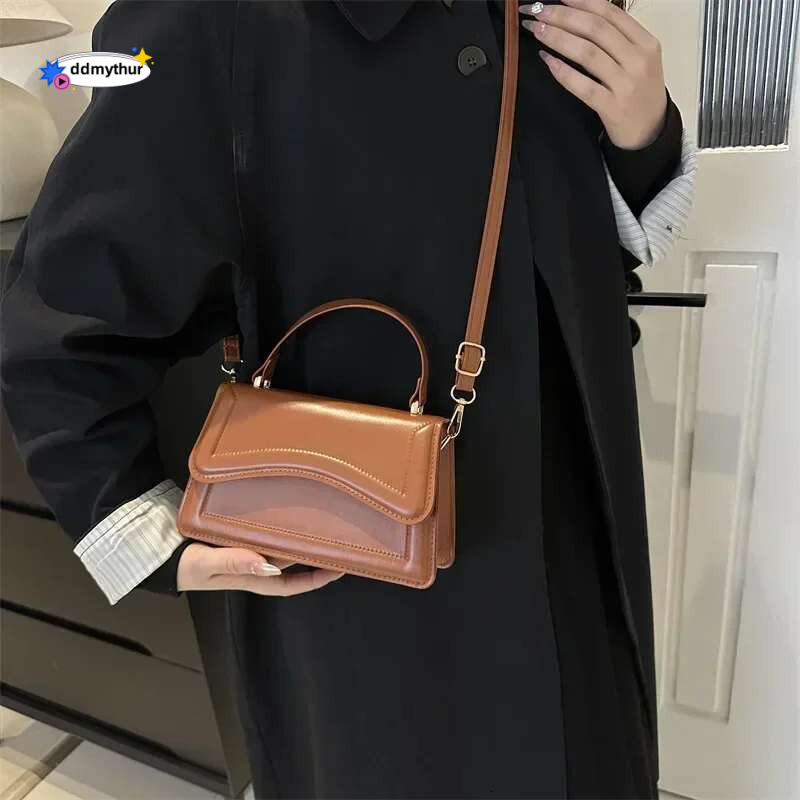 High Quality PU Leather Handbag Purse Women's Bag Solid Color Shoulder Crossbody Bags Lady Messenger Small Tote for Women Girls ddmythur