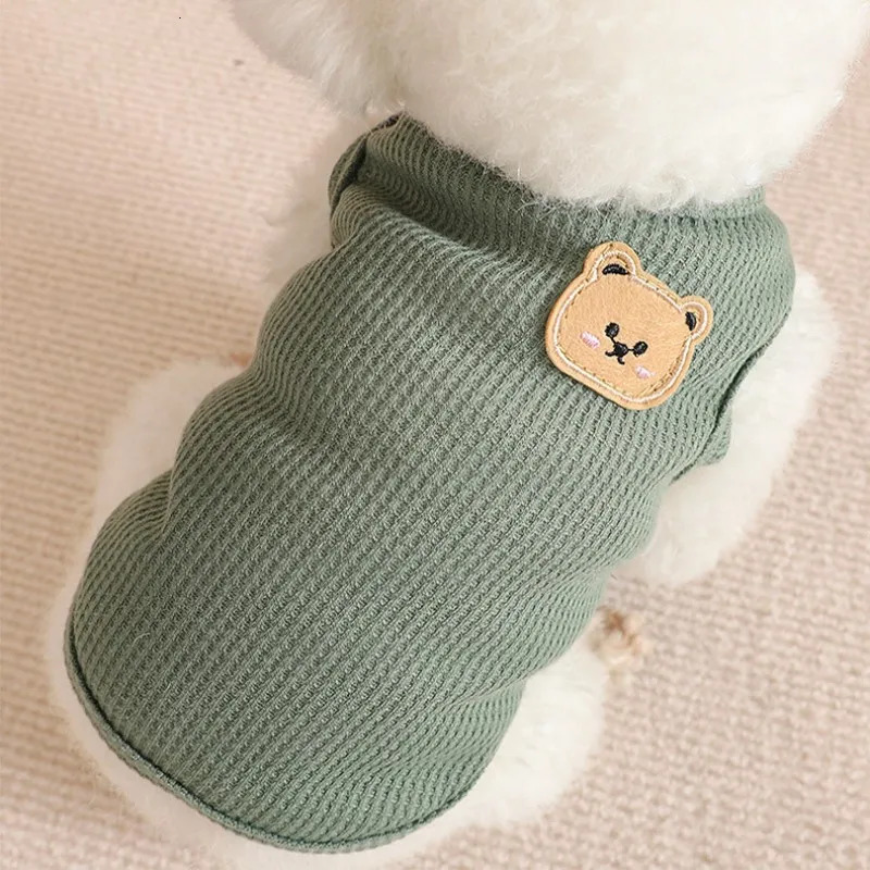 Bear Vest Pet Dog Clothes Cat Solid T-shirt Clothing Dogs Thin Small Fashion Chihuahua Summer Breathable Girl Pug Pet Vest York 250407