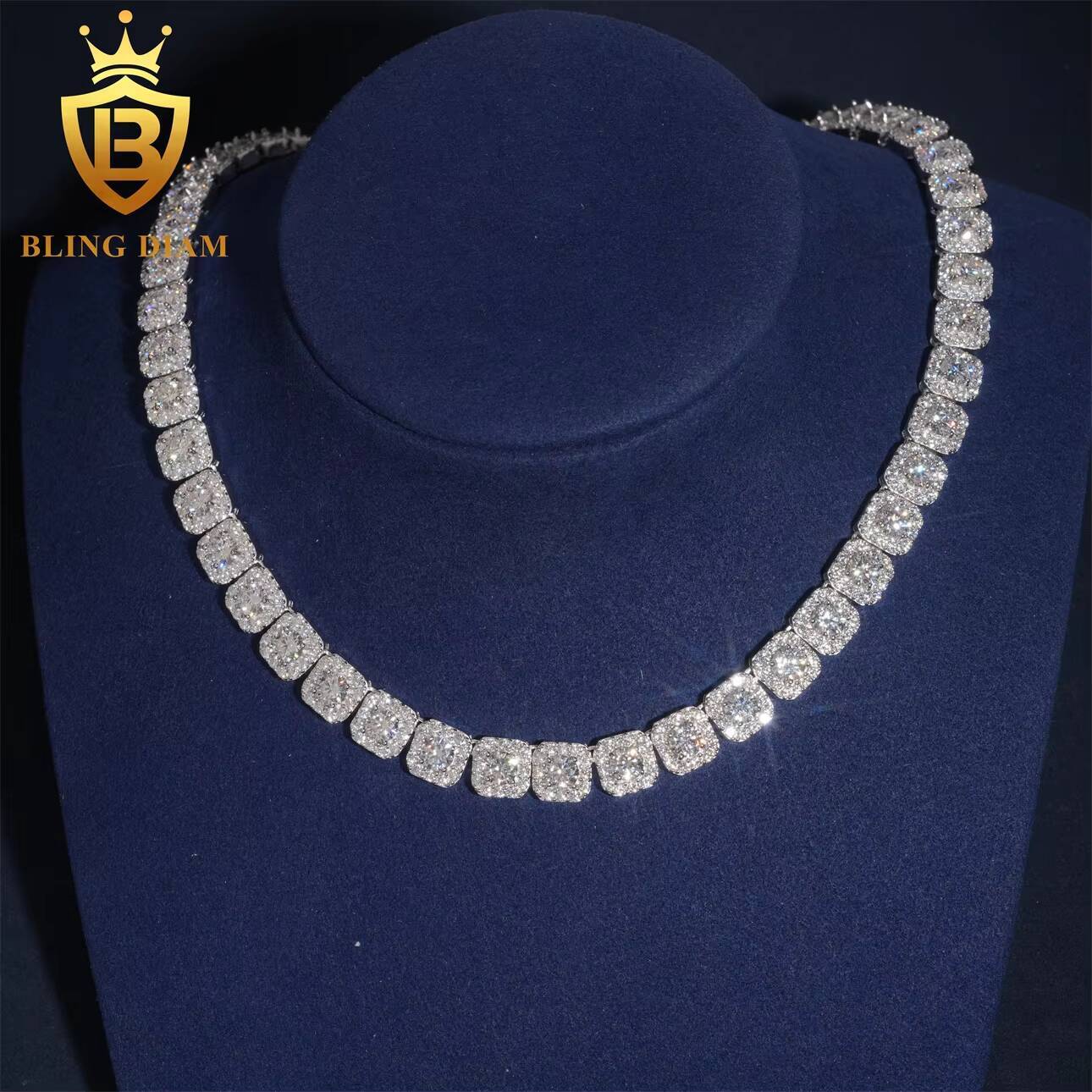 VVS Moissanite Diamond 10mm GRA Certificated Luxury Fashion Hip Hop Fine Jewelry Iced Out Necklace Miami Cuban Link Chain