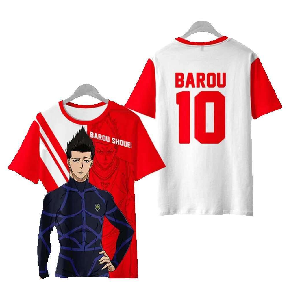 Men's women's animated T-shirts, 3D lockable blue printed streetwear, casual and fashionable