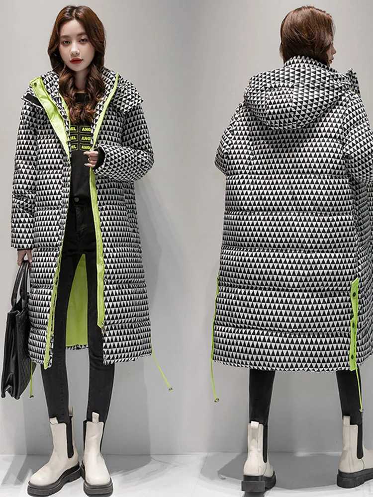 Snow Coat Padded Warm Jacket Down Jacket Winter Women Waterproof Coat Oversized Thick Long Parkas Hooded Jaqueta Feminina C251107