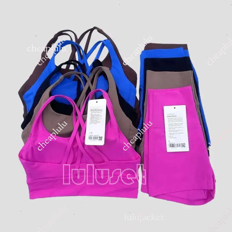 New Yoga Set pants bra leggings Women clothes luluity lemoner pant Fiess Back Sport Sports Bra Leggings Workout Outfit luluity lemoner jacket shirt set style
