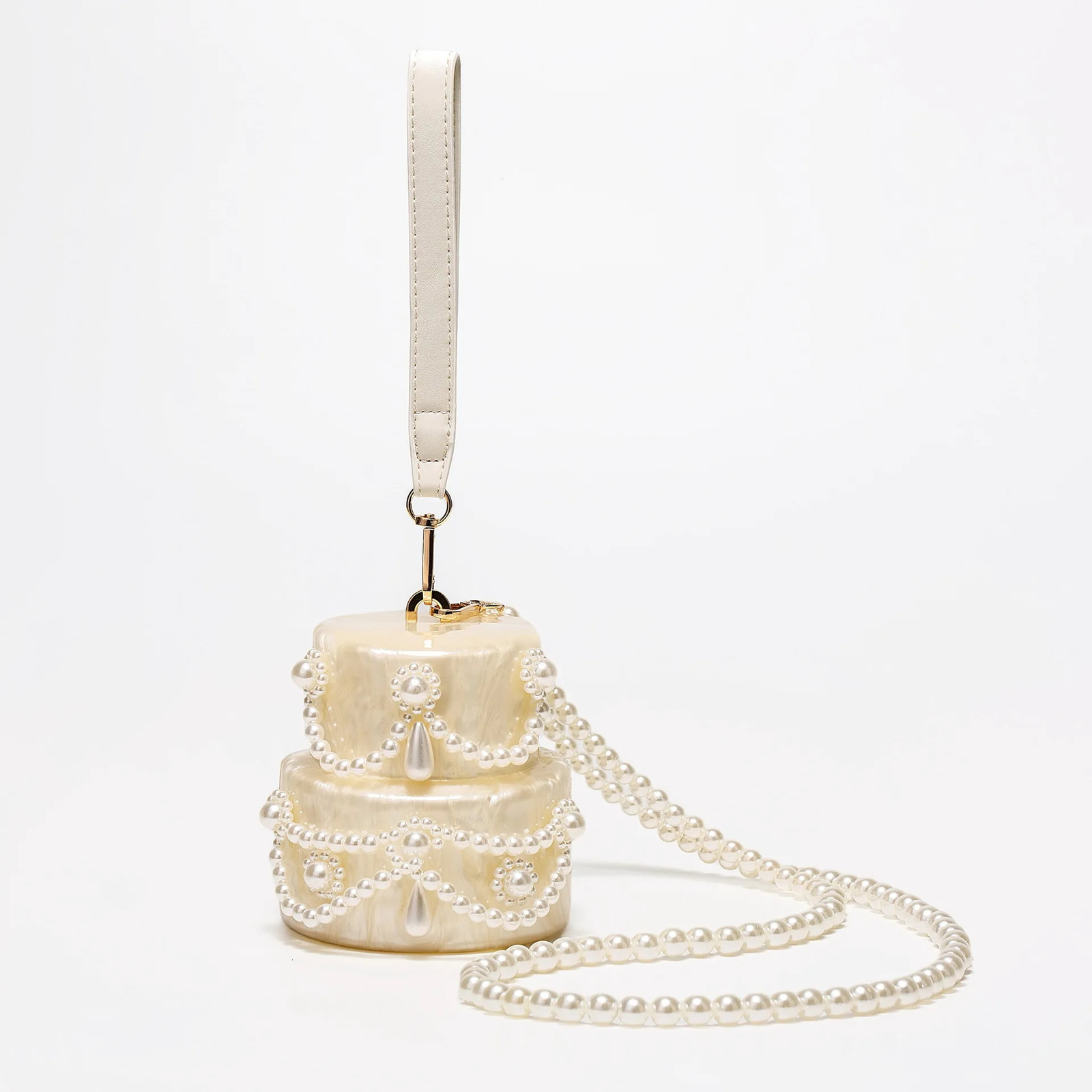 Womens acrylic egg bag cute pearl night clutch bag with pearl strap ed for wallets and handbags at weddings and parties 250402