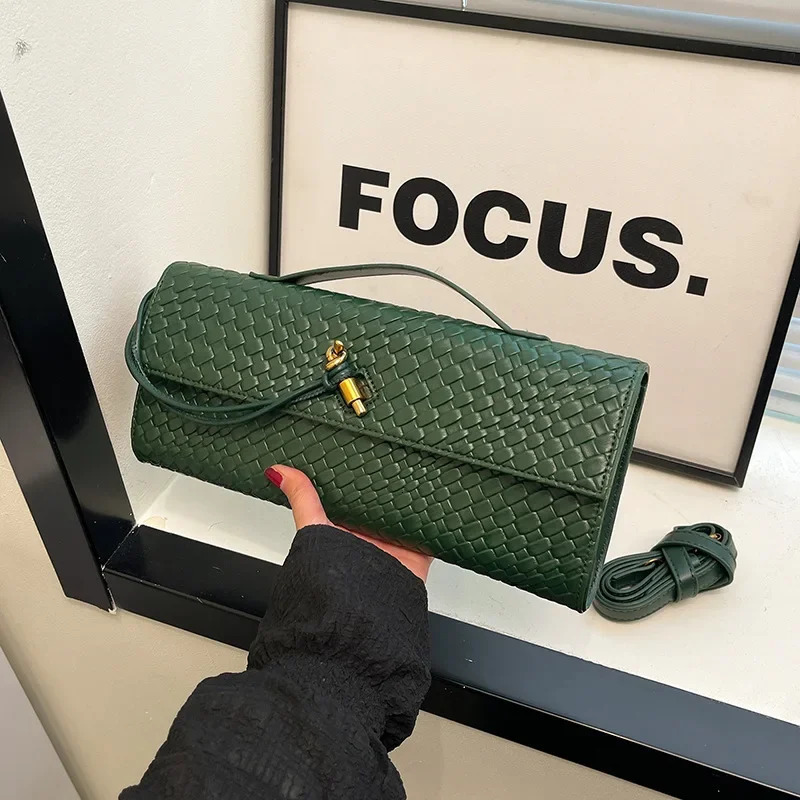 Elegant Womens Accordion Evening Bag Crossbody Basket Weave Breadstick Bag High Quality Texture Fashionable Handbag R251107