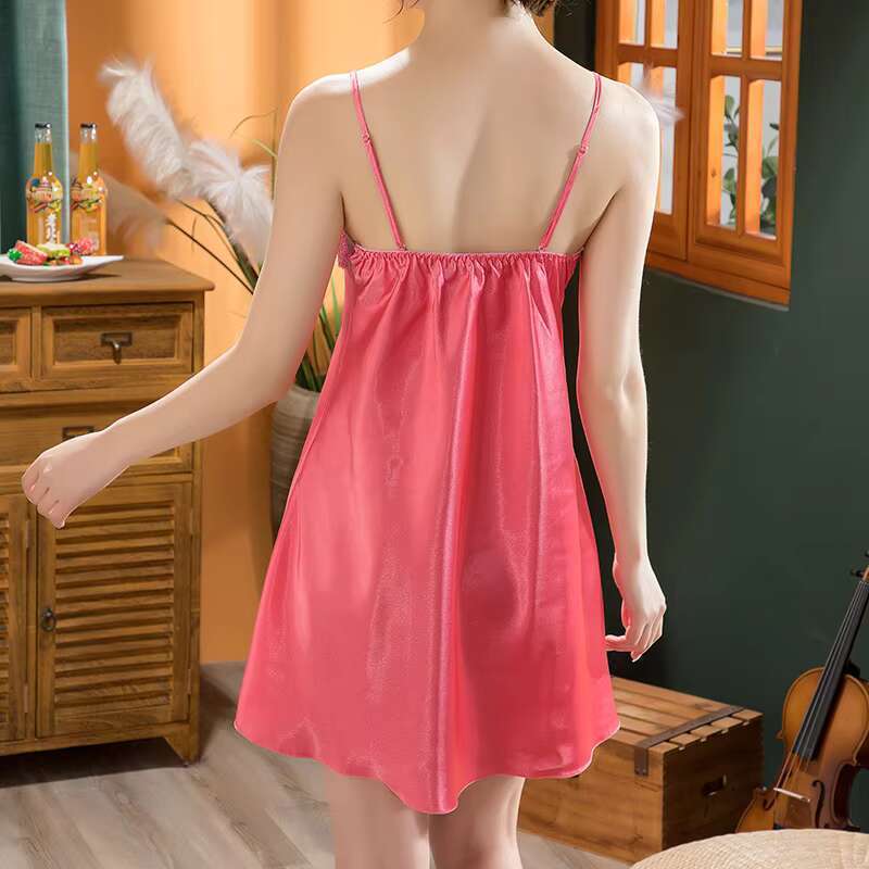 Manufacture High Quality Adult Lace Satin Dress Hot Romantic Sexy Women Sleepwear Pamas Set